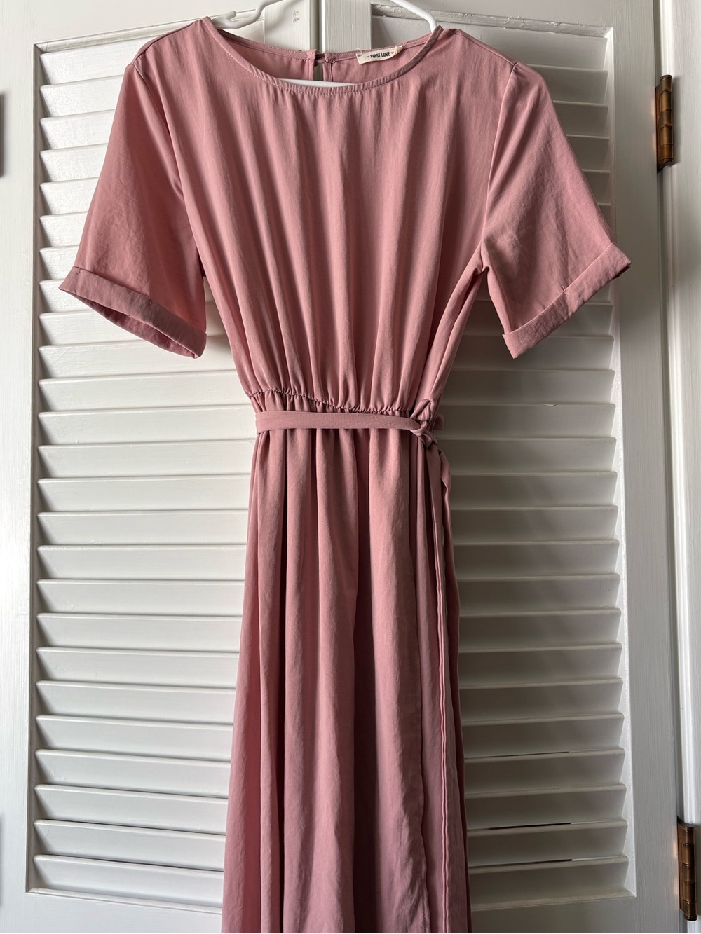 First Love Dusty Rose Maxi Dress with Tie Waist
